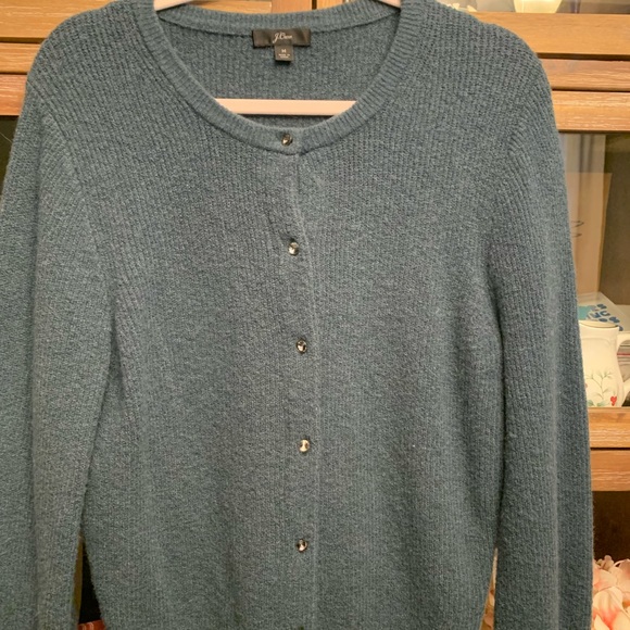 Jcrew Ribbed Cardigan with Jeweled Buttons - Picture 7 of 11